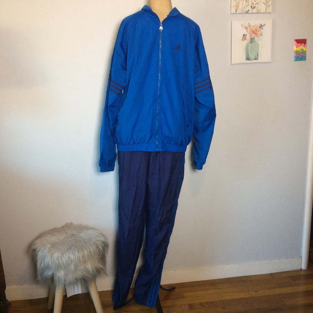 Adidas Vintage 90’s Men's Blue Tracksuit (Sweatsuit) Sz L